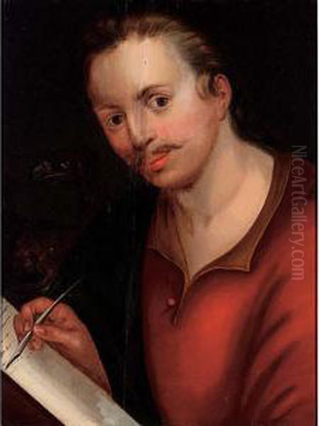 St. John Together With The Eagle Oil Painting by Frans Floris