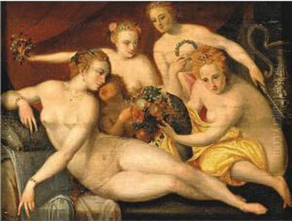 The Three Graces Oil Painting by Frans Floris