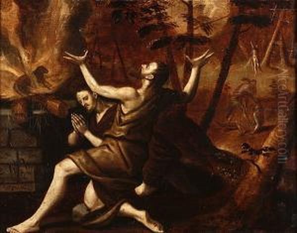 Cain And Abel Oil Painting by Frans Floris