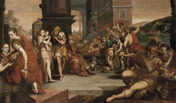 Marktszene Oil Painting by Frans Floris