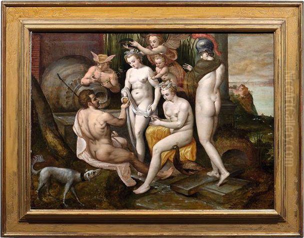 Das Urteil Des Paris Oil Painting by Frans Floris