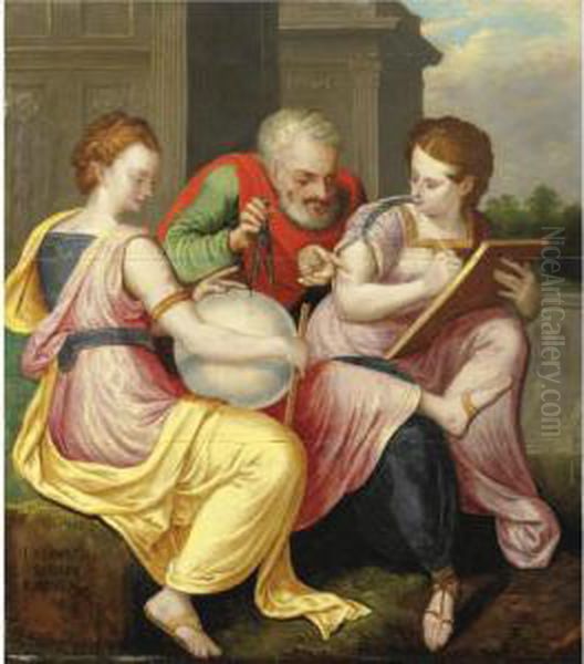 Diligentia, Modus, Regula Oil Painting by Frans Floris