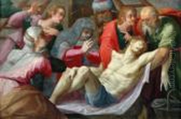 The Deposition (mourning Over The Body Of Christ) Oil Painting by Frans Floris