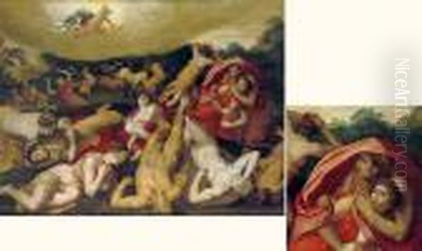 La Mort Des Enfants De Niobe Oil Painting by Frans Floris