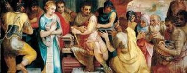 Continence Of Scipio Oil Painting by Frans Floris