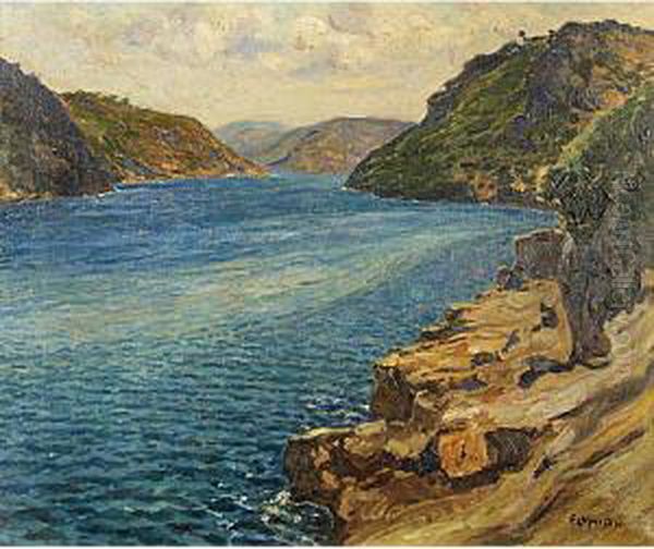 Canale In Istria Oil Painting by Ugo Flumiani