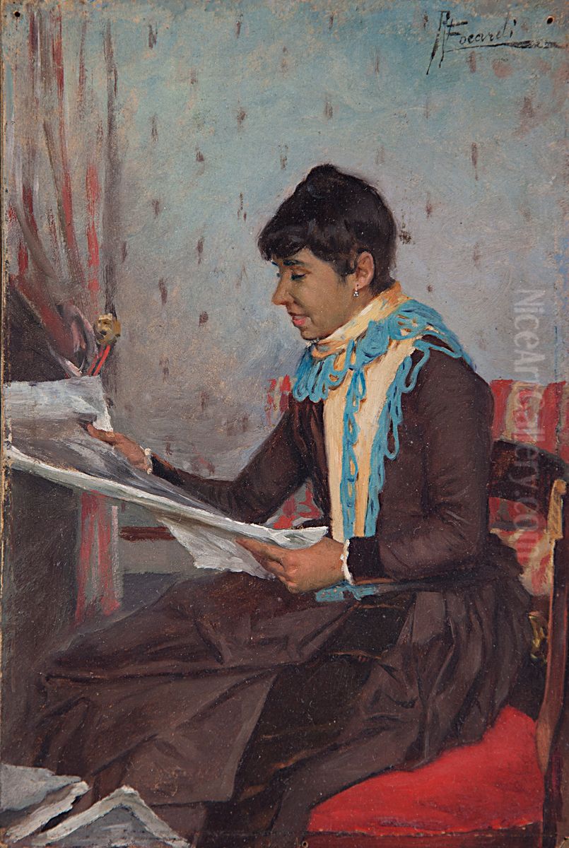 La Lettura Oil Painting by Ruggero Focardi