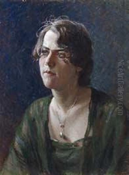 Ritratto Della Signora Luisa Paretti Oil Painting by Ruggero Focardi