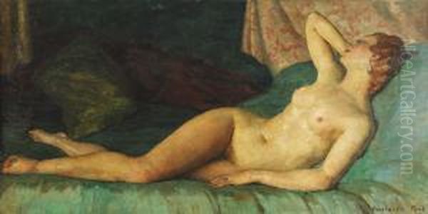 Nu Feminin Allonge Oil Painting by Constantin Font