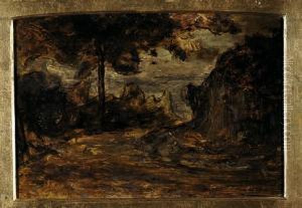 Paesaggio Oil Painting by Antonio Fontanesi