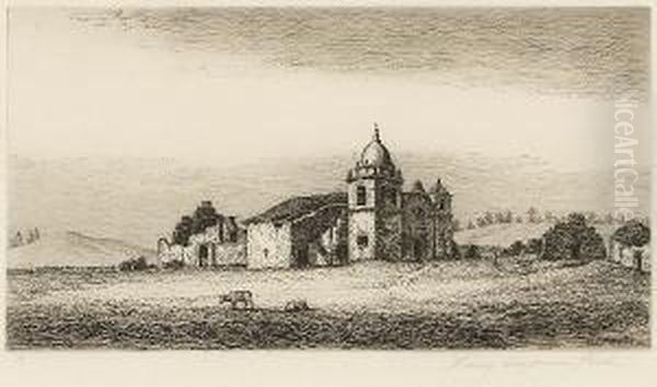 View Of San Carlos Borromeo Of 
Monterey, California, Pl. 17, From Etchings Of The Franciscan Missions 
Of California Oil Painting by Henry Chapman Ford