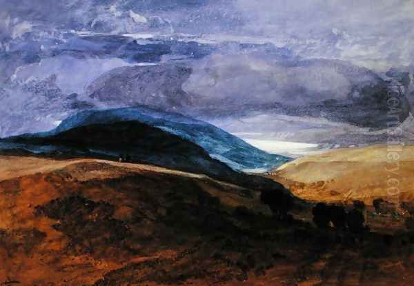 On the Downs Oil Painting by John Sell Cotman