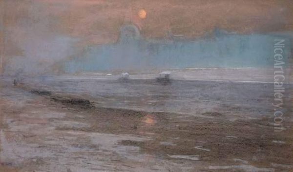 Marine Au Soleil Couchant Oil Painting by Henri Foreau