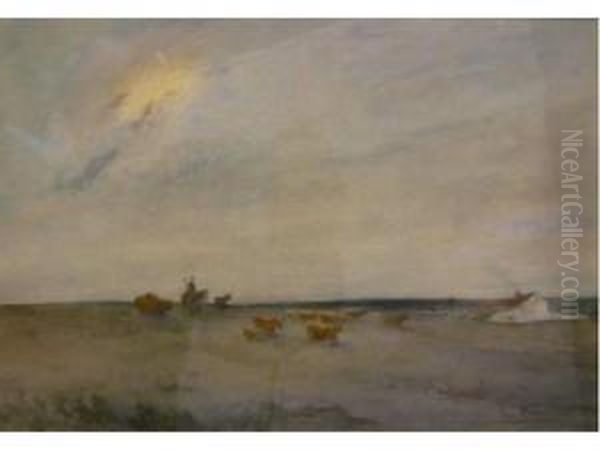 Gardien De Vaches A Cheval Oil Painting by Henri Foreau