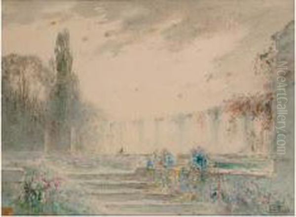Bosquet Dans Le Parc Du Chateau De Versailles, Circa 1900 Oil Painting by Henri Foreau