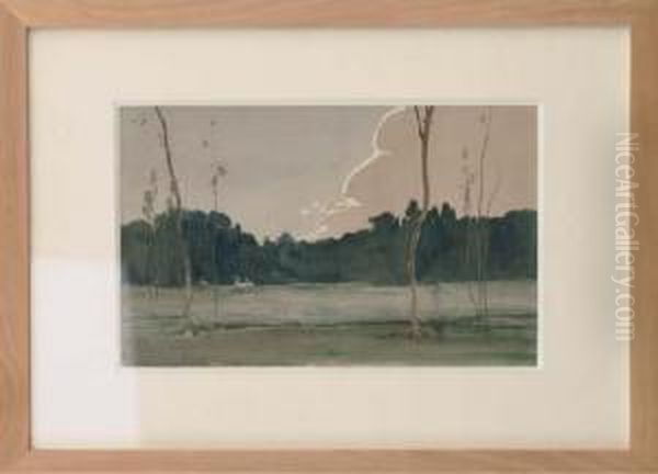 A Wooded Landscape Oil Painting by Henri Foreau