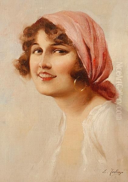 Head Studies Of Young Peasant Women Oil Painting by Eduardo Forlenza