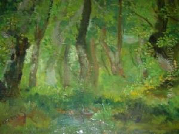 Bosco Oil Painting by Achille Formis Befani