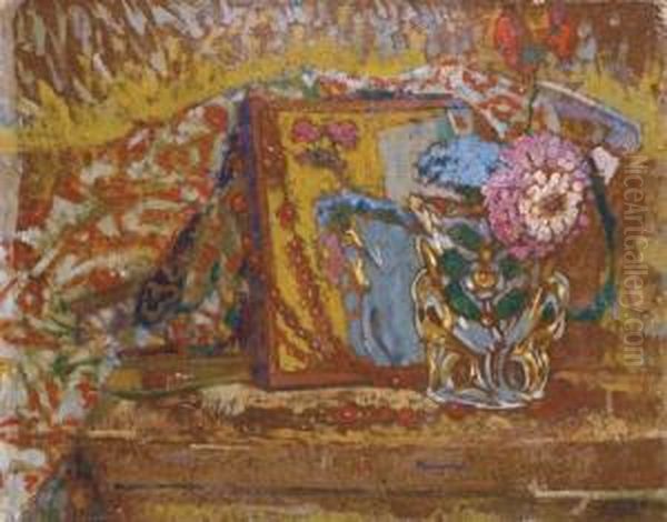 Vase Dans Un Interieur Oil Painting by Rodolphe Fornerod