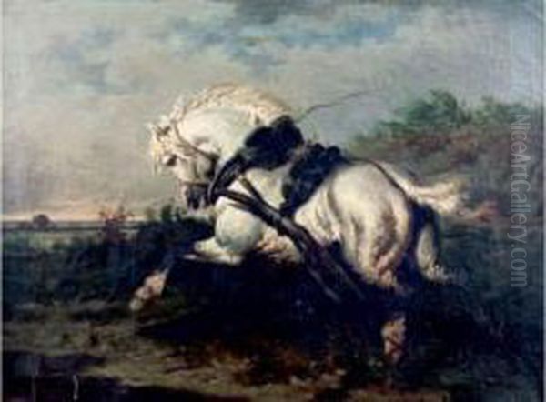 Cheval Emballe Oil Painting by Theodore Fort