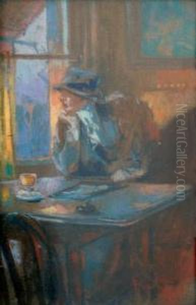  Au Cafe  Oil Painting by Fortuney