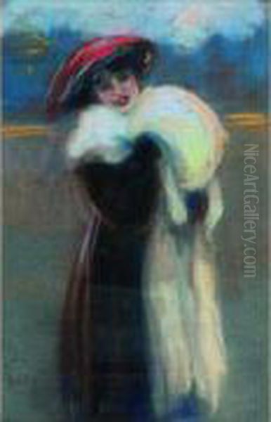 < Promeneuse Au Manchon Oil Painting by Fortuney