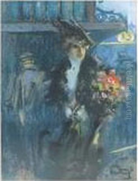 Elegante Au Bouquet Oil Painting by Fortuney