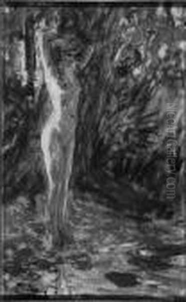 Nymphe And Faune Oil Painting by Fortuney