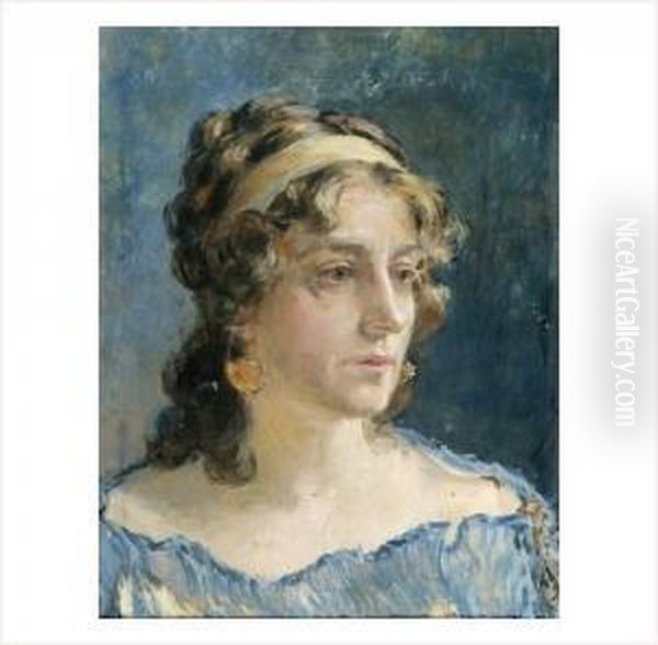 Tante Henriette Oil Painting by Mariano Fortuny Y Madrazo