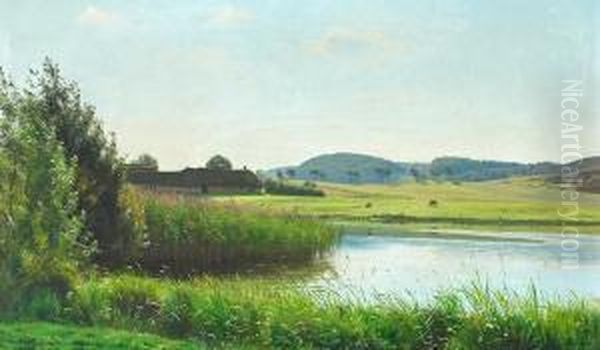 Morning, Scenery From Silkeborg Oil Painting by Harald Foss
