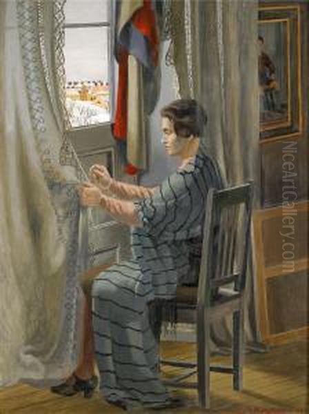 Gerda Syr Oil Painting by Arvid Fougstedt