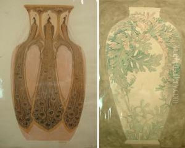 Lot De 3 Oeuvres Sur Papier Oil Painting by Alexis Fournier