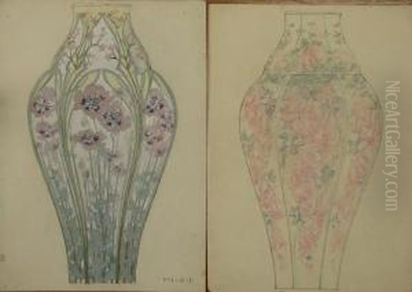 Lot De 10 Etudes De Vases Oil Painting by Alexis Fournier