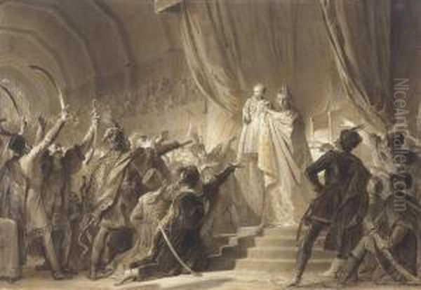 The Empress Maria Theresa 
Presenting Her Son, The Future Emperorjoseph Ii To The Magnates Of 
Hungary Oil Painting by Alexandre Evariste Fragonard