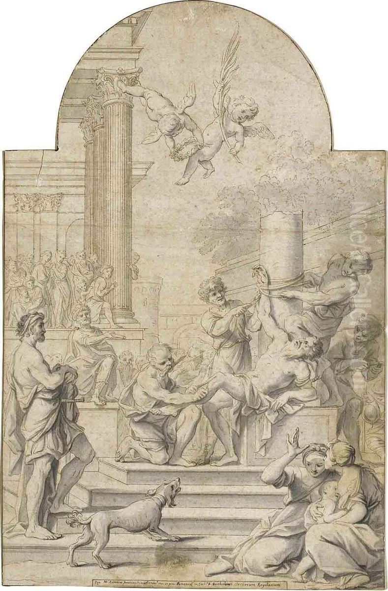 The Martyrdrom Of Saint Bartholomew Oil Painting by Marcantonio Franceschini)