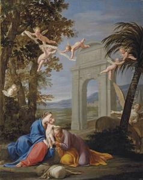 The Rest On The Flight Into Egypt Oil Painting by Marcantonio Franceschini)