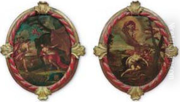 Bacco E Arianna Oil Painting by Marcantonio Franceschini)