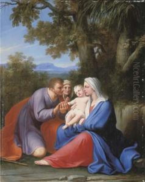 The Holy Family With Saint Anne Oil Painting by Marcantonio Franceschini)