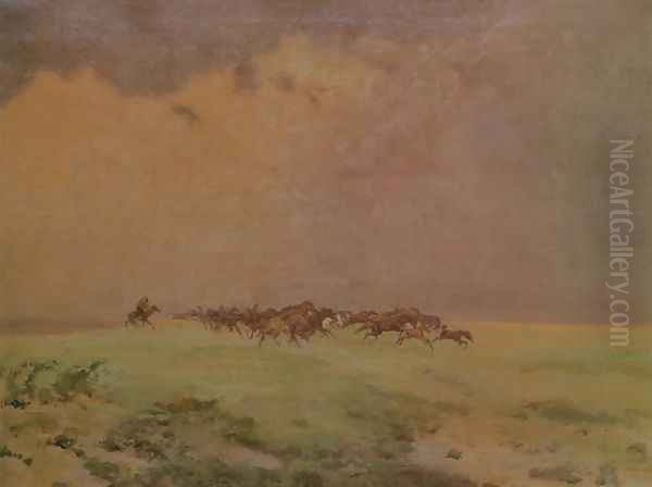 Before the Storm Oil Painting by Jozef Chelmonski