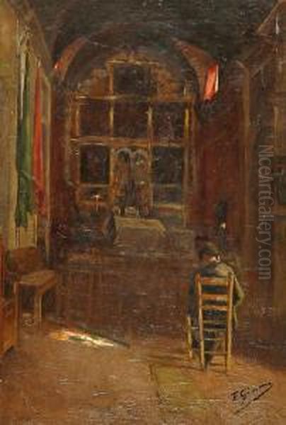 Interior De Capilla Oil Painting by Francisco Gimeno