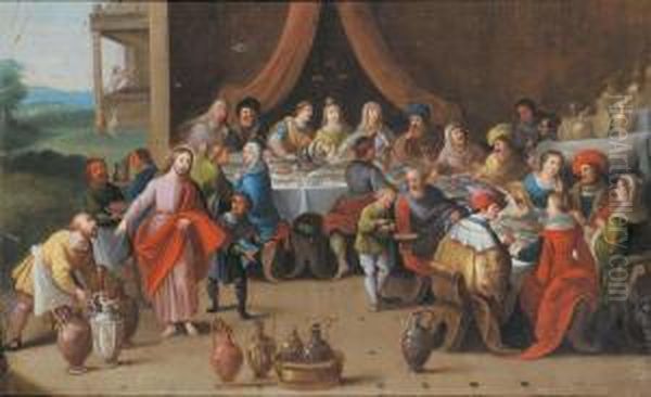 Les Noces De Cana Cuivre Oil Painting by Frans Francken