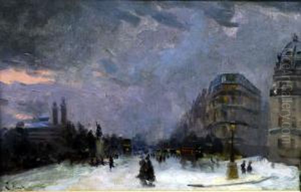 Vue De Paris Oil Painting by Lucien Frank