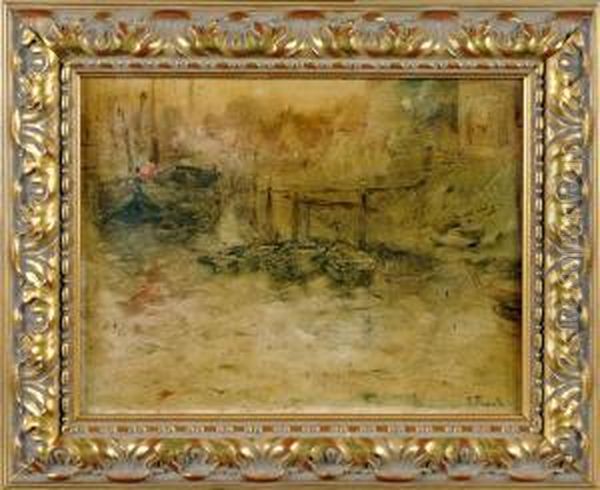 Port Sous La Brume Oil Painting by Lucien Frank