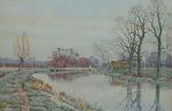 'hemmingford Grey, St Ives', 
Signed With Monogram And Dated 1895 On Label Verso, Watercolour Oil Painting by Arthur Anderson Fraser