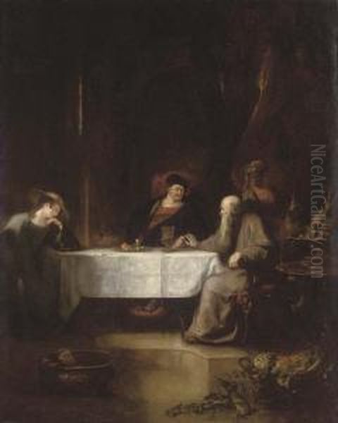 A Scene From Parnell's 
Hermit Oil Painting by Alexander Snr Fraser