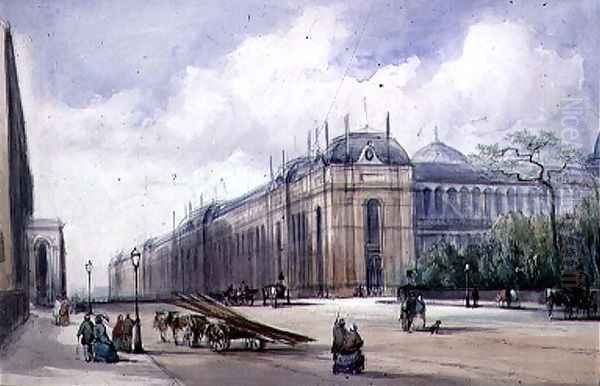South-east Aspect of the 1862 Exhibition Building, looking along Cromwell Road Oil Painting by William Callow