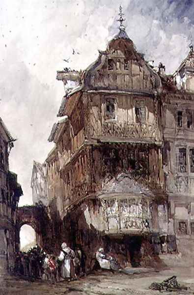 Old Houses, Bernkastel, on the Moselle Oil Painting by William Callow