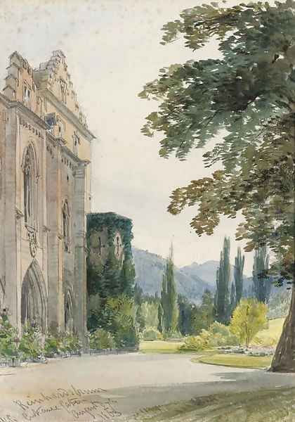 Entrance gate at Reinhardsbrunn Oil Painting by William Callow