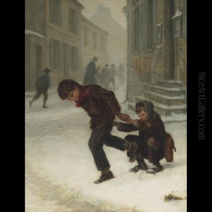 Leaving School Oil Painting by Edouard Frere