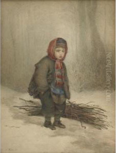 The Young Woodsman Oil Painting by Edouard Frere